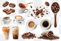 Coffee png cut out set