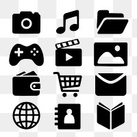 Business app icons png cut out set