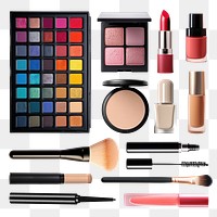 Makeup products png cut out set