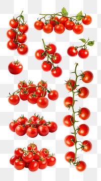 Cherry tomato png food element set, transparent background