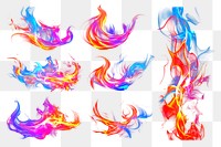 Fire effect png cut out set