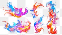 Fire effect png cut out set