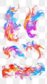 Fire effect png cut out set