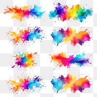 Watercolor splash png cut out set