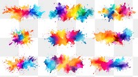 Watercolor splash png cut out set