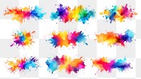 Watercolor splash png cut out set