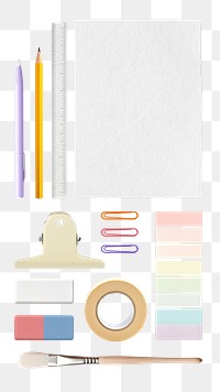 Stationary collection png cut out set