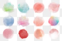 Abstract watercolor png cut out set