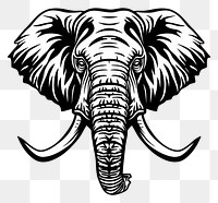 PNG Elephant illustrated wildlife drawing.