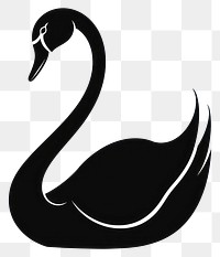 PNG Black swan silhouette stencil animal.