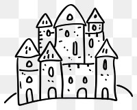 PNG Minimalist symmetrical castle doodle architecture illustrated.