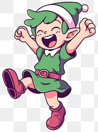 PNG Little Elf jumping for joy happy cartoon person human.