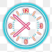 PNG Clock icon neon light disk.