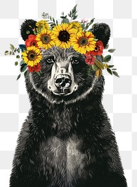PNG Bear flower bear wildlife.