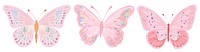Cute butterfly png cut out element set