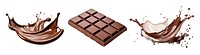 Chocolate png cut out element set