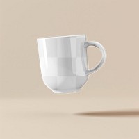 PNG ceramic mug mockup, transparent design