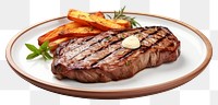 PNG Steak plate beef meat. AI generated Image by rawpixel.