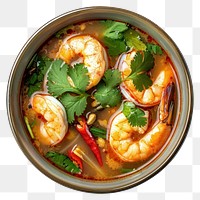 PNG Tom yum kung cilantro seafood animal.