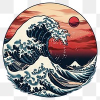 PNG Tattoo illustration of a hokusai wave outdoors document passport.