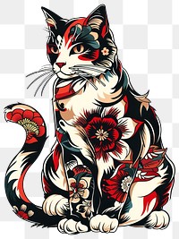 PNG Tattoo illustration of a cat illustrated wildlife panther.