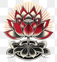 PNG Tattoo illustration of a lotus chandelier graphics blossom.