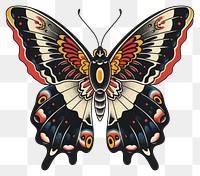 PNG Tattoo illustration of a butterfly invertebrate animal insect.