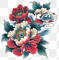 PNG Tattoo illustration of tsubaki flower graphics pattern blossom.