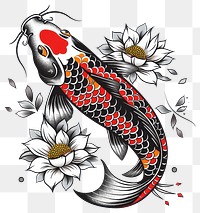 PNG Tattoo illustration of a koi fish graphics pattern animal.