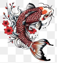 PNG Tattoo illustration of a koi fish graphics pattern animal.