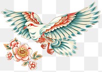PNG Tattoo illustration of a dove pattern animal flying.