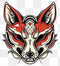 PNG Tattoo illustration of a fox mask dynamite weaponry emblem.