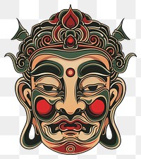 PNG Tattoo illustration of a buddhist face illustrated drawing person.