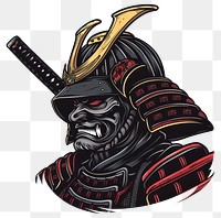 PNG Tattoo illustration of a samurai person human smoke pipe.