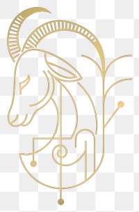 PNG Capricorn zodiac sign logo blackboard symbol.