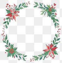 PNG Christmas wreath embroidery graphics pattern.