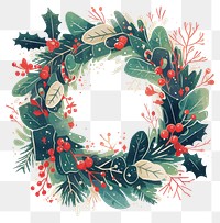 PNG Christmas wreath art graphics pattern.