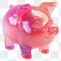 PNG 3d jelly glitter pig piggy bank smoke pipe.