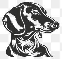 PNG Dachshund dog illustrated stencil drawing.