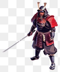 PNG Samurai illustration clothing weaponry apparel.