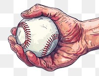 PNG Human hand holding baseball ball human softball clothing.