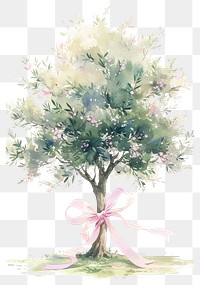 PNG Coquette olive tree art painting graphics.