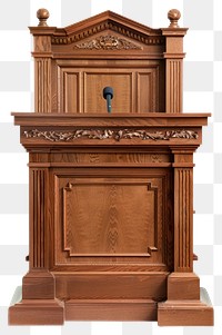 PNG Judge podium furniture letterbox fireplace.