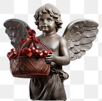 PNG Close-up cupid Greek sculpture person holding gifts archangel figurine human.