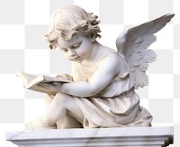 PNG Close-up cupid Greek sculpture person reading archangel human baby.