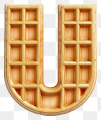 PNG Letter U waffle symbol food.