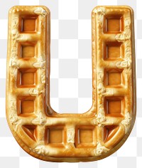 PNG Letter U waffle symbol confectionery.