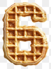 PNG Number 6 waffle symbol confectionery.