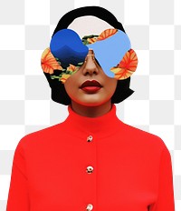 PNG Retro collage of nature photography accessories sunglasses.