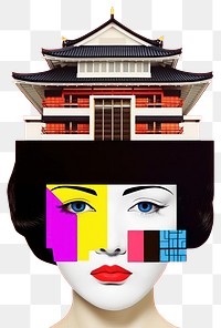 PNG Minimal retro collage of japan culture art photography publication.